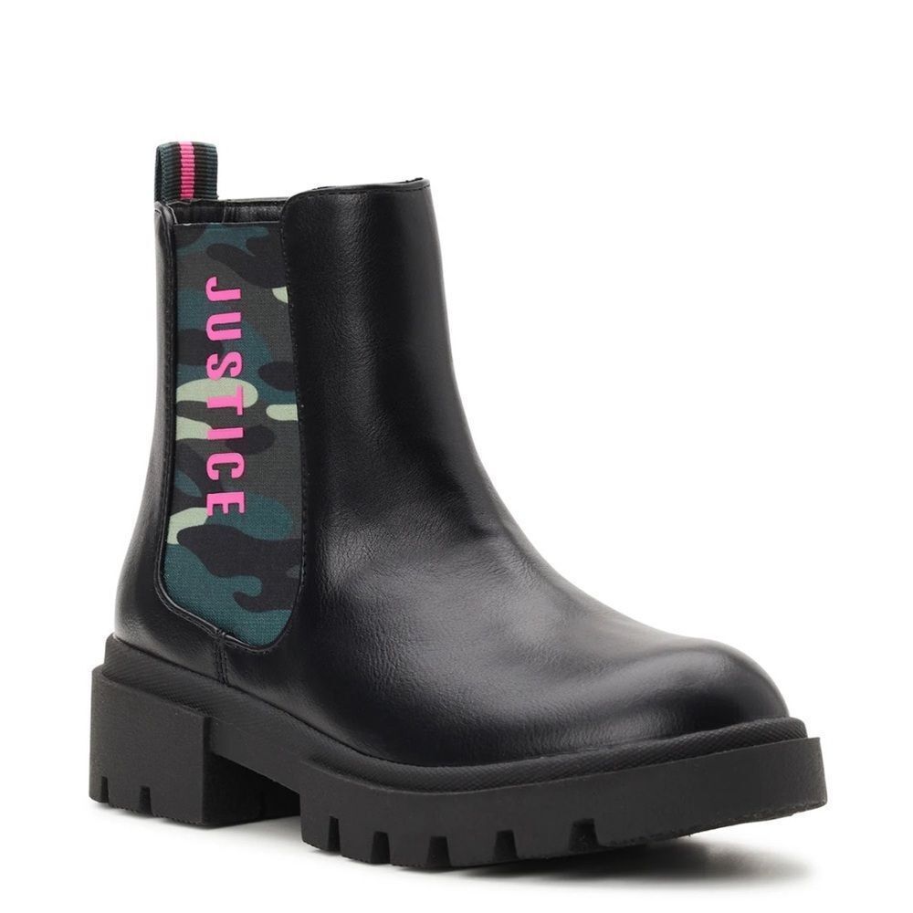Justice Little Girl & Big Girl Chelsea Lug Bottom Boot, Size 2